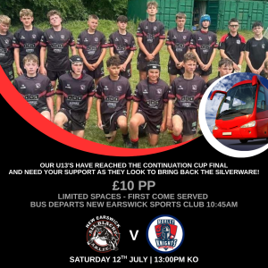 NEAB Tours: U13's Continuation Cup Final - New Earswick All Blacks v Morley Knights - Saturday 12th July 2025